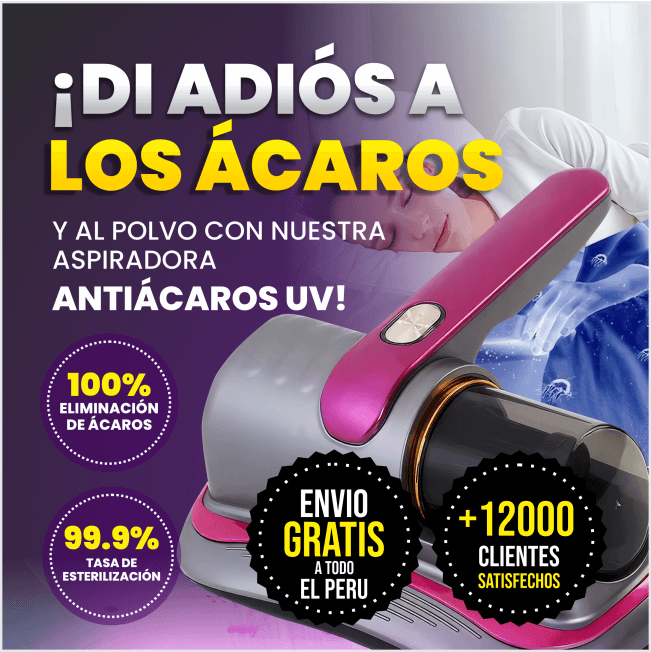 ASPIRADOR PREMIUM ANTIÁCAROS UV®️ CON LUZ ULTRAVIOLETA