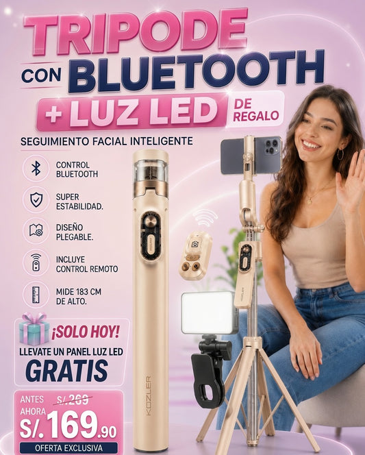 TRIPODE CON BLUETOOTH + LUZ LED